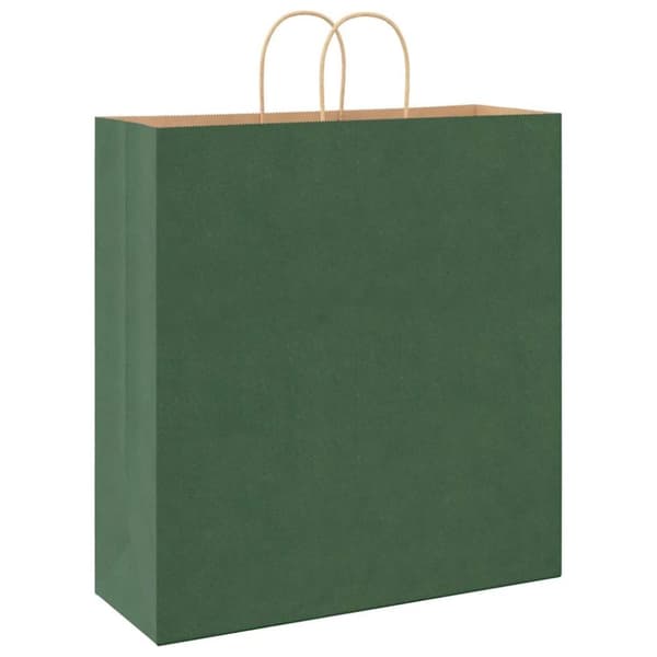 vidaXL Paperikassit 50 kpl kahvoilla vihreä 45x17x48 cm