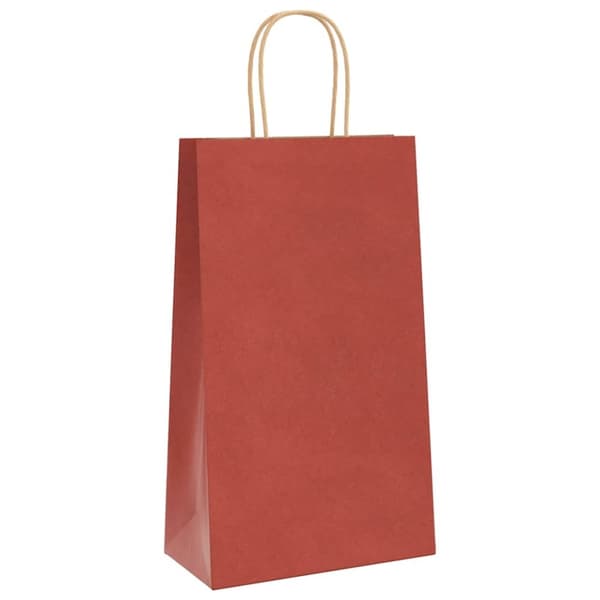 vidaXL kraftpapirposer 250 stk. med håndtag 21x11x36 cm rød