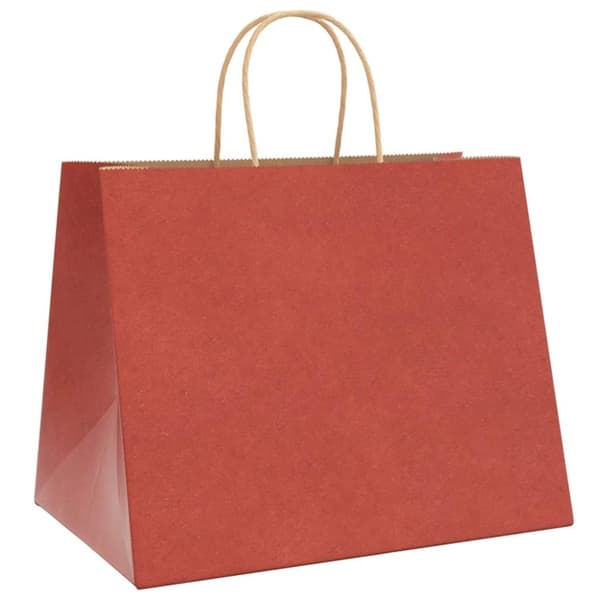 vidaXL Paperikassit 250 kpl kahvoilla punainen 32x22x24 cm