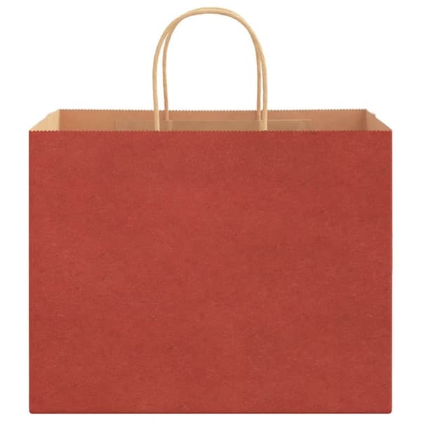 vidaXL Paperikassit 250 kpl kahvoilla punainen 32x22x24 cm