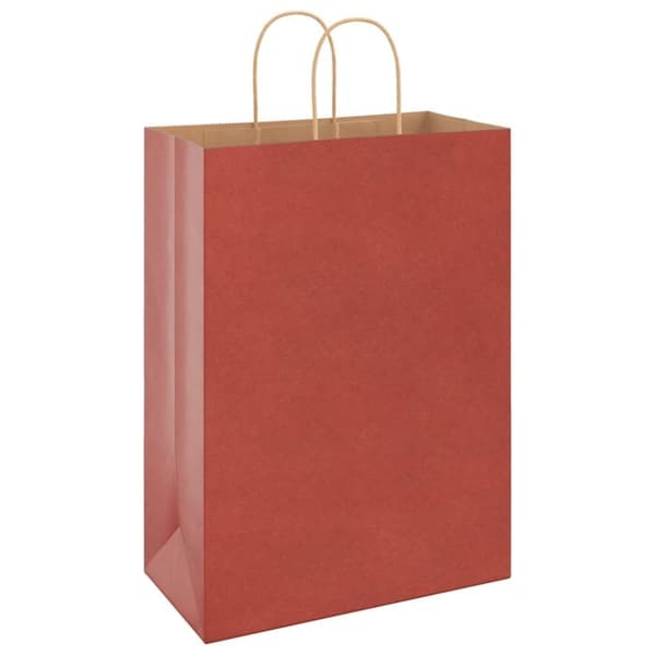 vidaXL kraftpapirposer 50 stk. med håndtag 32x17x44 cm rød