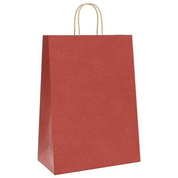 vidaXL kraftpapirposer 50 stk. med håndtag 32x17x44 cm rød