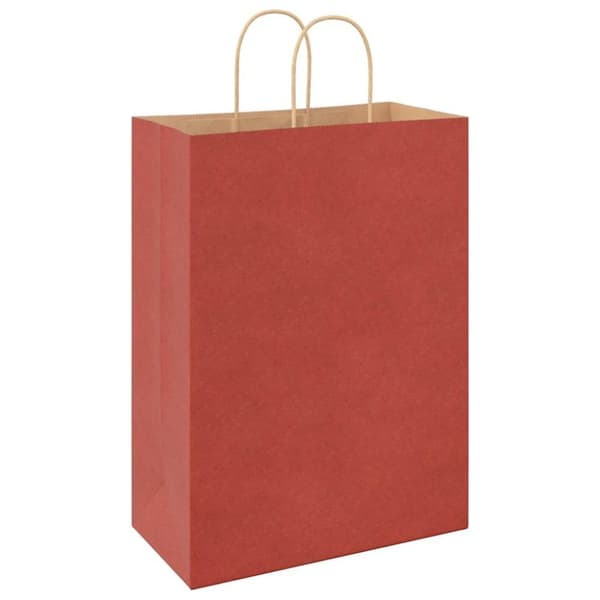 vidaXL kraftpapirposer 50 stk. med håndtag 32x17x44 cm rød