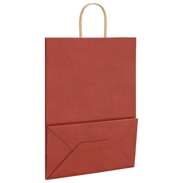 vidaXL kraftpapirposer 50 stk. med håndtag 32x17x44 cm rød