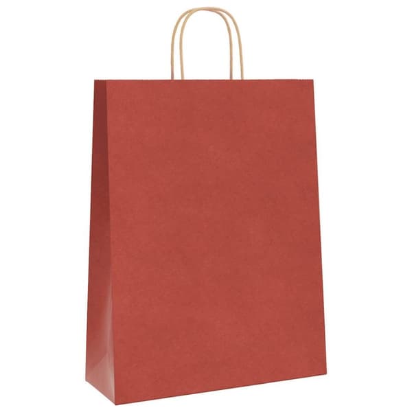 vidaXL kraftpapirposer 250 stk. med håndtag 32x12x42 cm rød