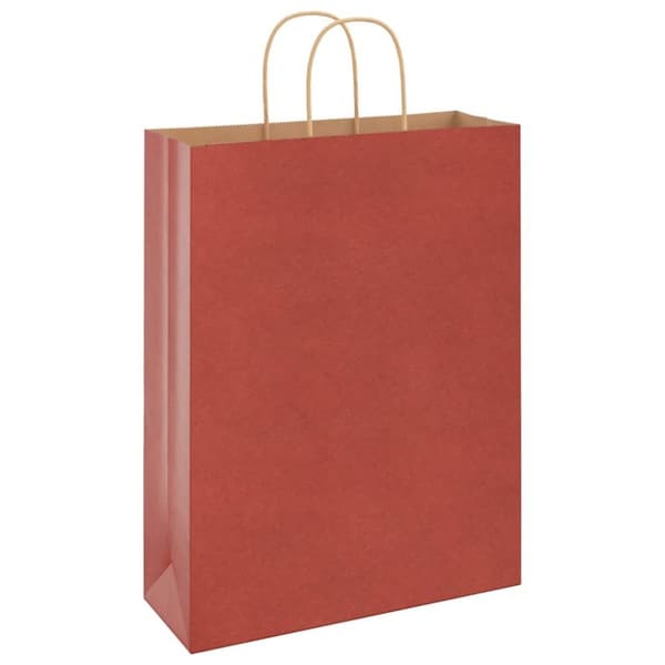 vidaXL kraftpapirposer 250 stk. med håndtag 32x12x42 cm rød