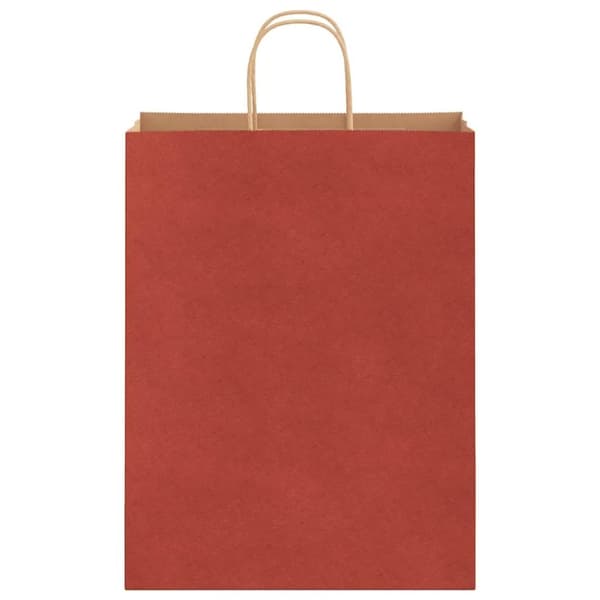vidaXL kraftpapirposer 250 stk. med håndtag 32x12x42 cm rød