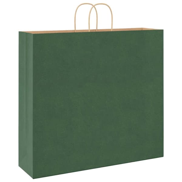 vidaXL kraftpapirposer 50 stk. med håndtag 54x15x49 cm grøn