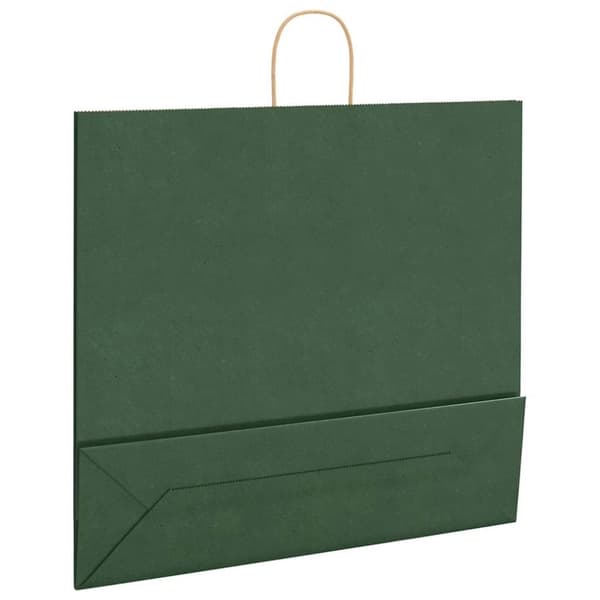 vidaXL kraftpapirposer 50 stk. med håndtag 54x15x49 cm grøn