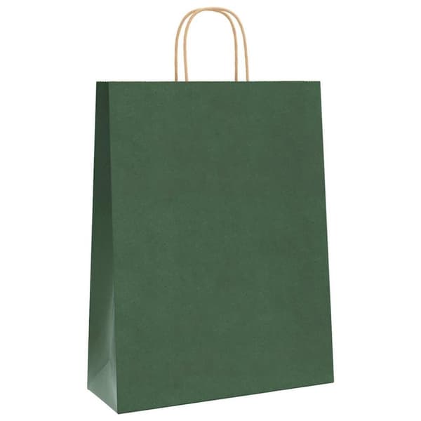 vidaXL kraftpapirposer 250 stk. med håndtag 32x12x42 cm grøn