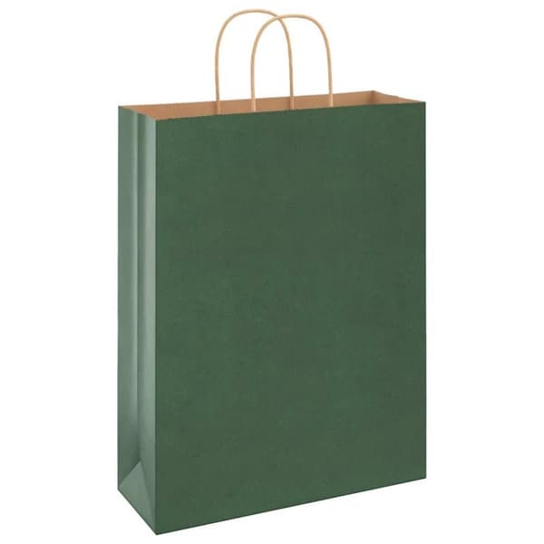 vidaXL kraftpapirposer 250 stk. med håndtag 32x12x42 cm grøn