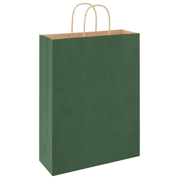 vidaXL kraftpapirposer 250 stk. med håndtag 32x12x42 cm grøn