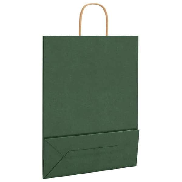 vidaXL kraftpapirposer 250 stk. med håndtag 32x12x42 cm grøn