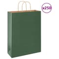 Miniatyrbillede 1 af 11: vidaXL kraftpapirposer 250 stk. med håndtag 32x12x42 cm grøn