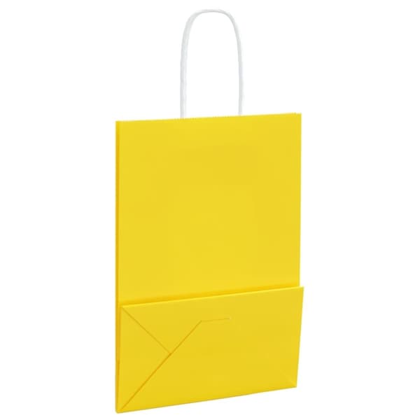 vidaXL kraftpapirposer 50 stk. med håndtag 15x8x21 cm gul