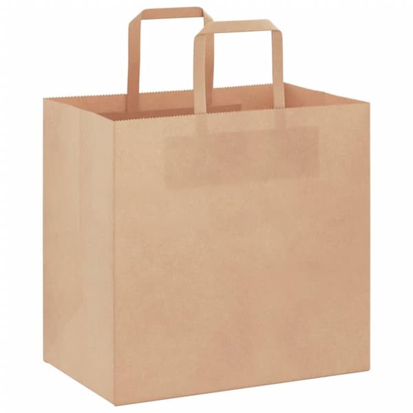 vidaXL kraftpapirposer 50 stk. med håndtag 26x17x25 cm brun