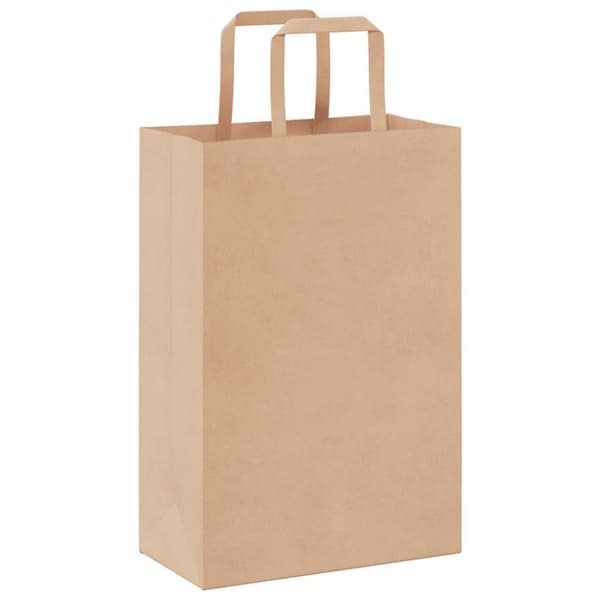 vidaXL kraftpapirposer 50 stk. med håndtag 21x11x31 cm brun