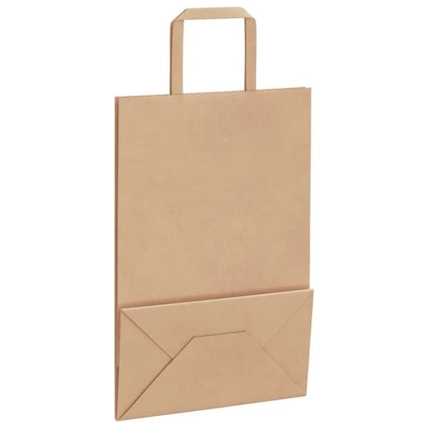 vidaXL kraftpapirposer 50 stk. med håndtag 21x11x31 cm brun