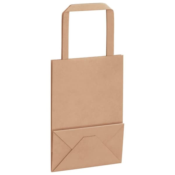 vidaXL Kraftpapperspåsar 250 st med handtag brun 15x8x21 cm