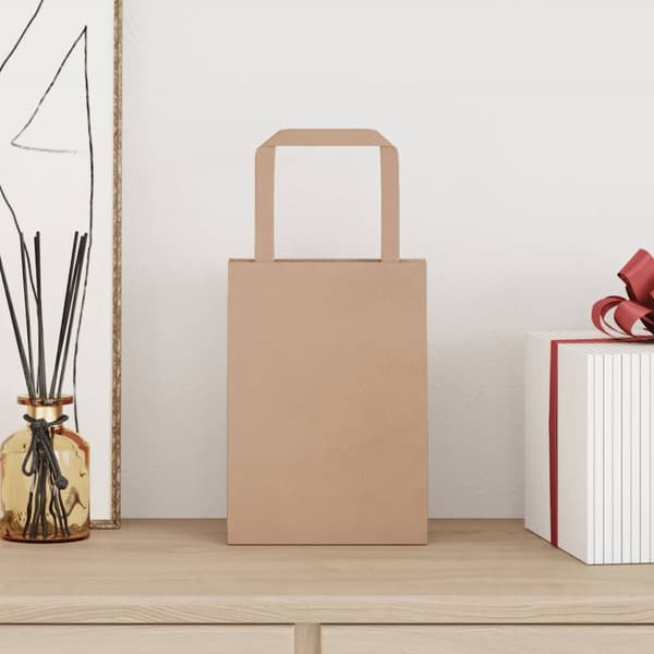 vidaXL Kraftpapperspåsar 250 st med handtag brun 15x8x21 cm