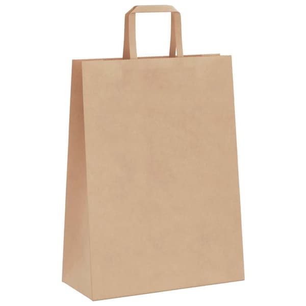 vidaXL Kraftpapperspåsar 50 st med handtag brun 26x12x35 cm