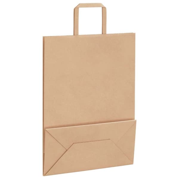 vidaXL Kraftpapperspåsar 50 st med handtag brun 26x12x35 cm