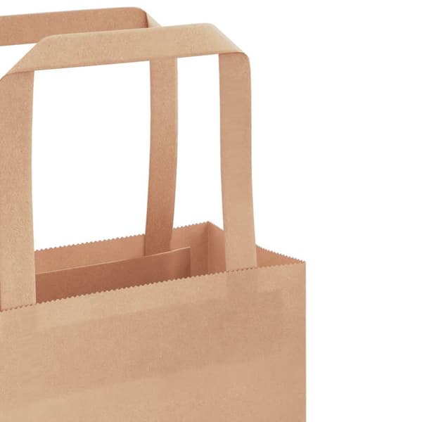 vidaXL Kraftpapperspåsar 50 st med handtag brun 26x12x35 cm