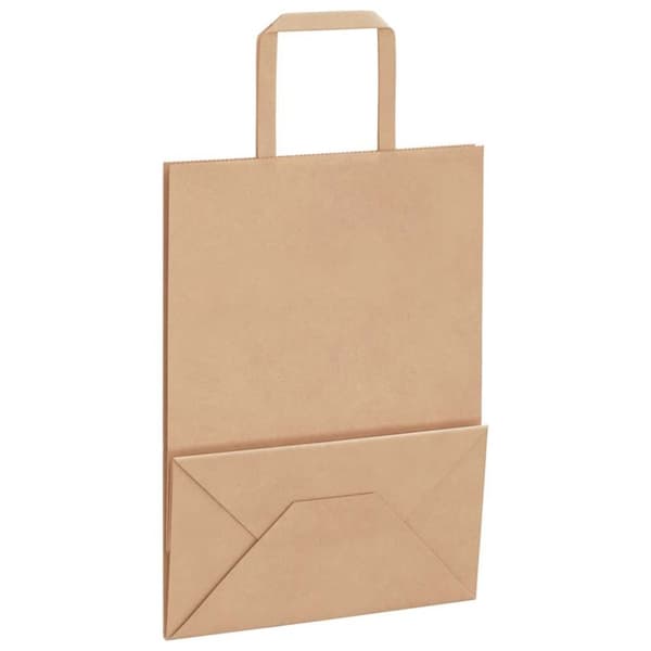 vidaXL Kraftpapperspåsar 250 st med handtag brun 21x11x28 cm