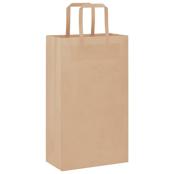vidaXL kraftpapirposer 50 stk. med håndtag 21x11x36 cm brun