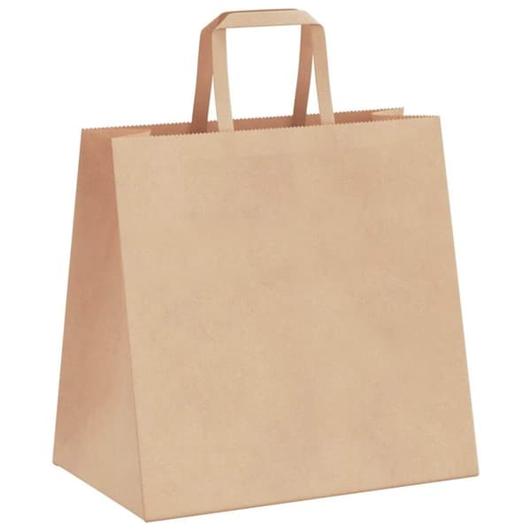 vidaXL kraftpapirposer 250 stk. med håndtag 26x17x25 cm brun