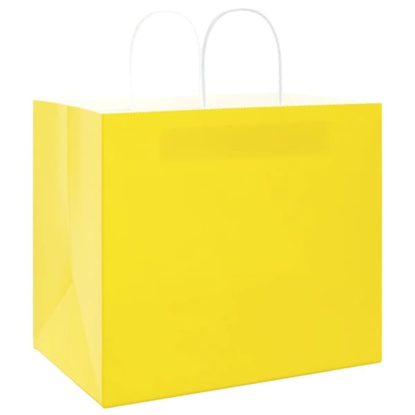 vidaXL kraftpapirposer 250 stk. med håndtag 32x22x28 cm gul