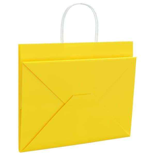vidaXL kraftpapirposer 250 stk. med håndtag 32x22x24 cm gul