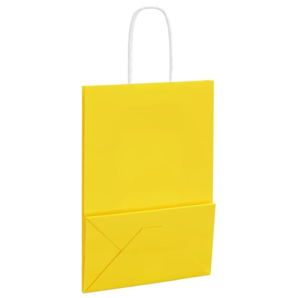 vidaXL kraftpapirposer 250 stk. med håndtag 15x8x21 cm gul