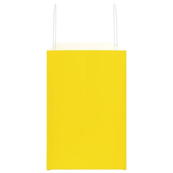 vidaXL Paperikassit 250 kpl kahvoilla keltainen 26x17x25 cm