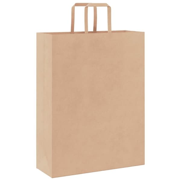 vidaXL kraftpapirposer 250 stk. med håndtag 32x12x42 cm brun