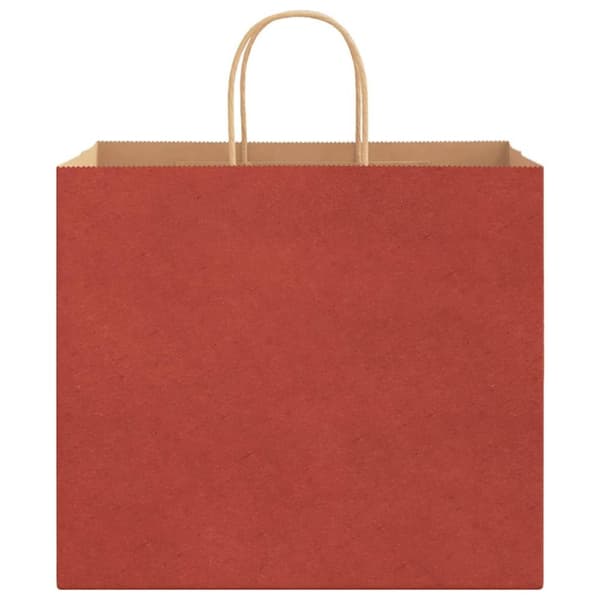 vidaXL kraftpapirposer 250 stk. med håndtag 32x22x28 cm rød
