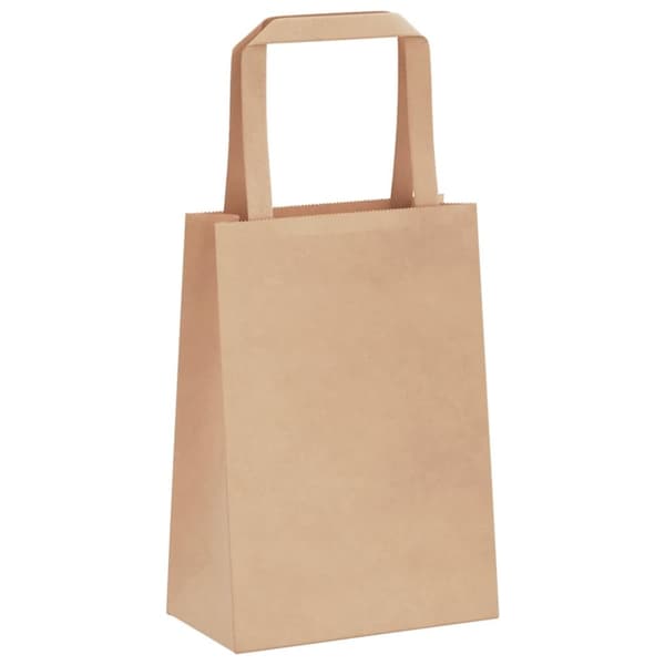 vidaXL kraftpapirposer 250 stk. med håndtag 15x8x21 cm brun