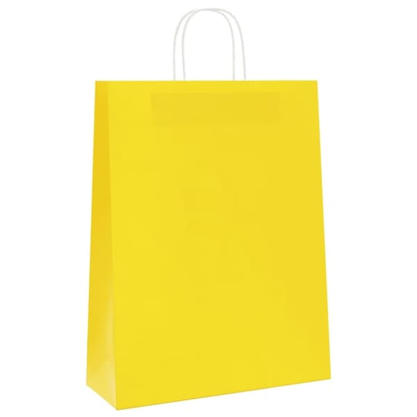 vidaXL kraftpapirposer 250 stk. med håndtag 32x12x42 cm gul
