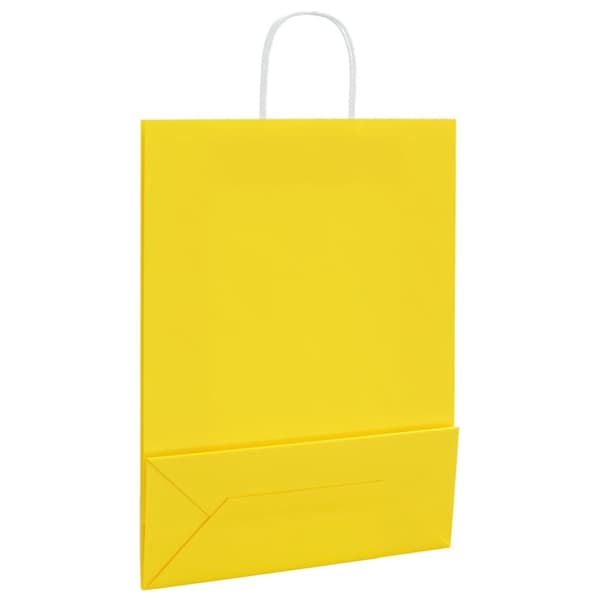 vidaXL kraftpapirposer 250 stk. med håndtag 32x12x42 cm gul