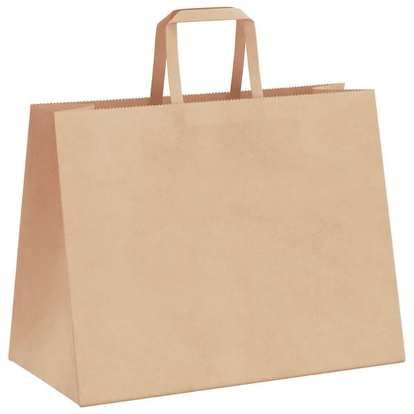 vidaXL kraftpapirposer 250 stk. med håndtag 32x17x25 cm brun