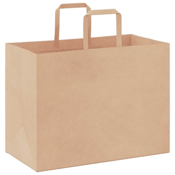vidaXL kraftpapirposer 250 stk. med håndtag 32x17x25 cm brun