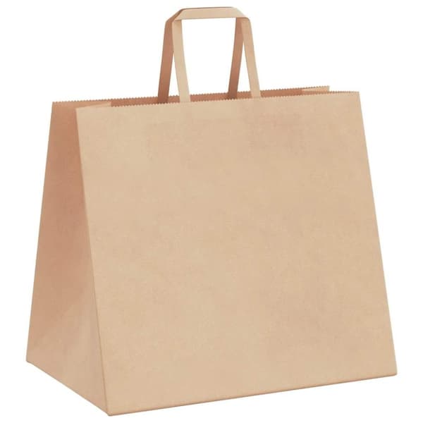 vidaXL kraftpapirposer 50 stk. med håndtag 32x22x28 cm brun