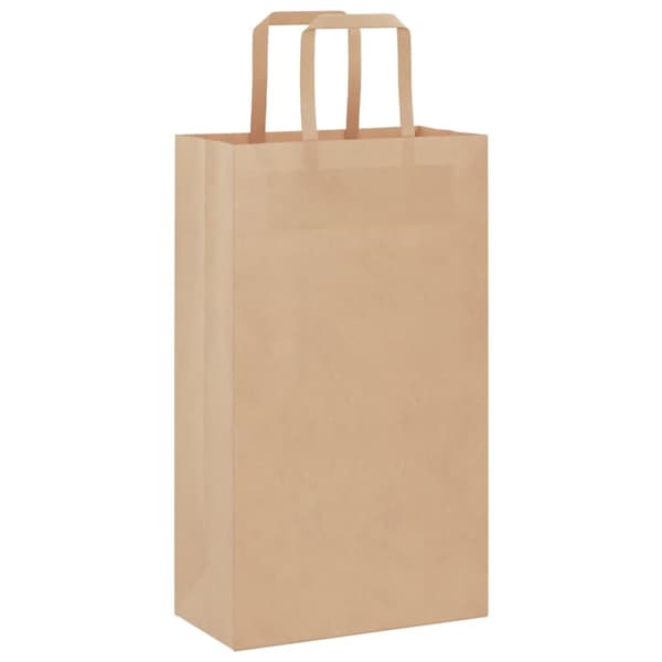 vidaXL Paperikassit 250 kpl kahvoilla ruskea 21x11x36 cm