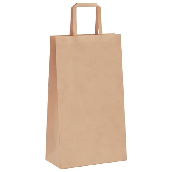 vidaXL Paperikassit 250 kpl kahvoilla ruskea 21x11x36 cm