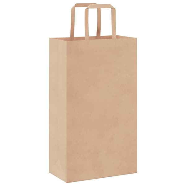 vidaXL Paperikassit 250 kpl kahvoilla ruskea 21x11x36 cm