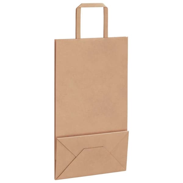 vidaXL Paperikassit 250 kpl kahvoilla ruskea 21x11x36 cm
