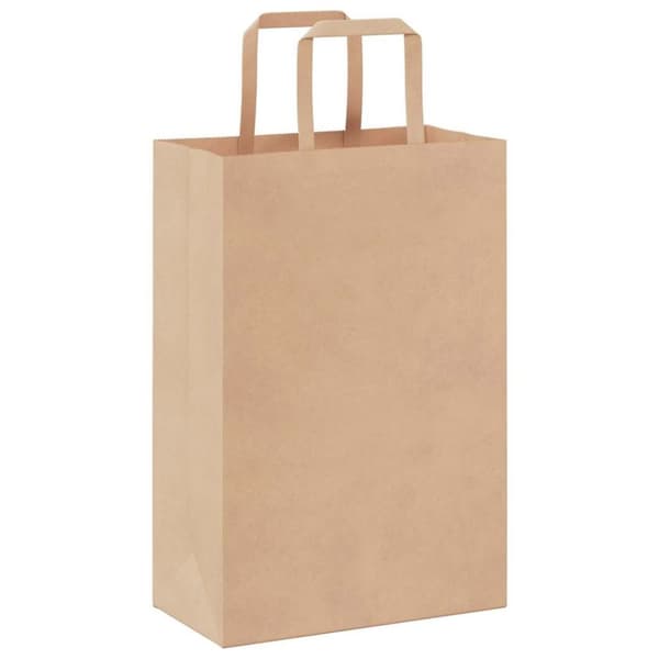 vidaXL kraftpapirposer 250 stk. med håndtag 21x11x31 cm brun