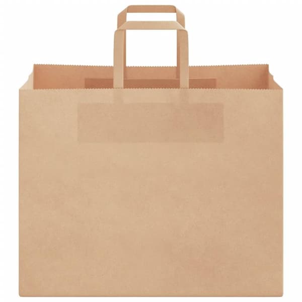 vidaXL kraftpapirposer 250 stk. med håndtag 32x22x24 cm brun