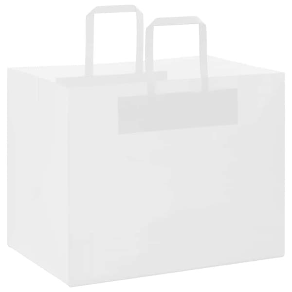 vidaXL kraftpapirposer 250 stk. med håndtag 32x22x24 cm hvid