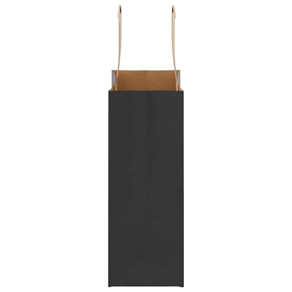 vidaXL Paperikassit 50 kpl kahvoilla musta 18x8x22 cm